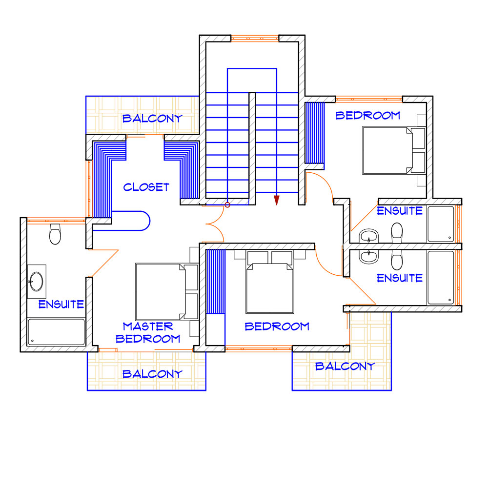 Tevvo Build 5 Bedroom Maisonette Five Bedroom EP-008